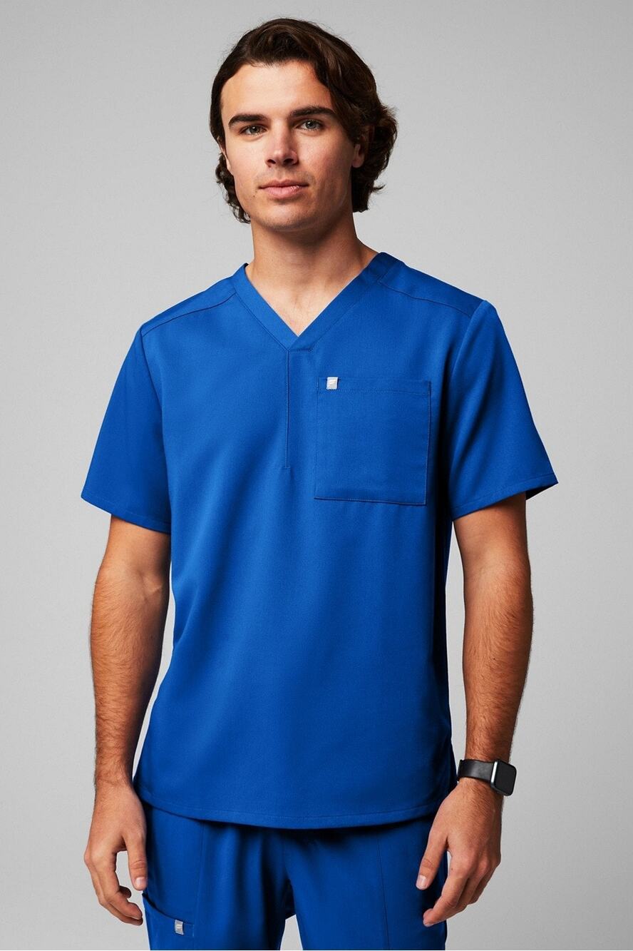 Fabletics NWOT Helix Scrub Top V-neck Mens 3X Royal Blue Lightweight READ